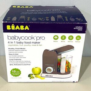 BEABA BABY COOK PRO SOLO 4-IN-1 BABY FOODMAKER STEAMER BLENDER GRAY/TEAL NearNew